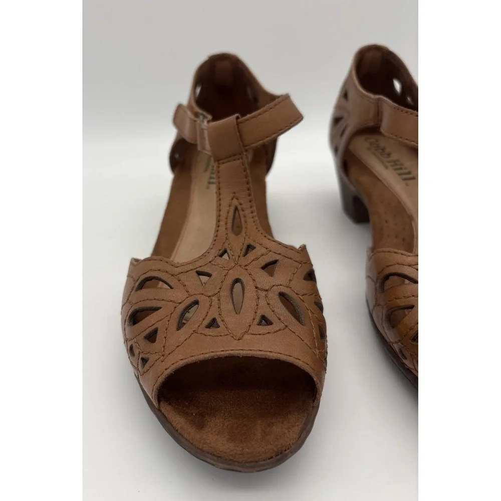 Cobb Hill by New Balance Women's 9 M Aubrey T-Strap Leather Heel Shoes CBD47TN